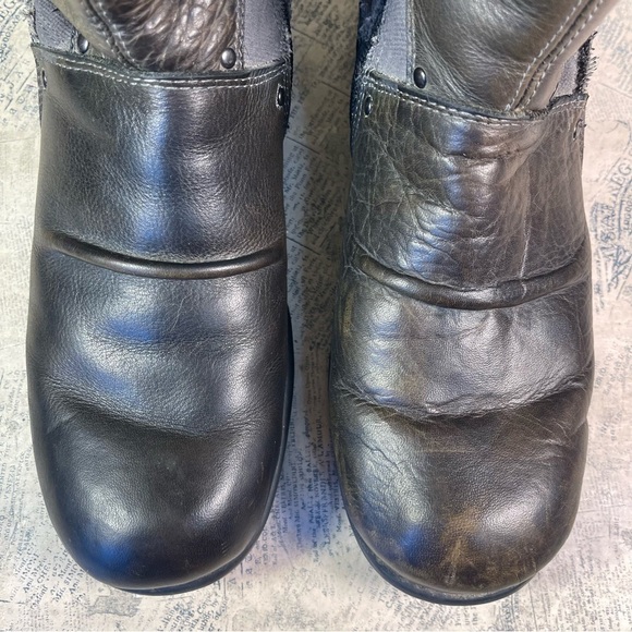 Replay Ankle Boots Zip Side Leather & Denim Deconstructed Biker Boots - Picture 4 of 13